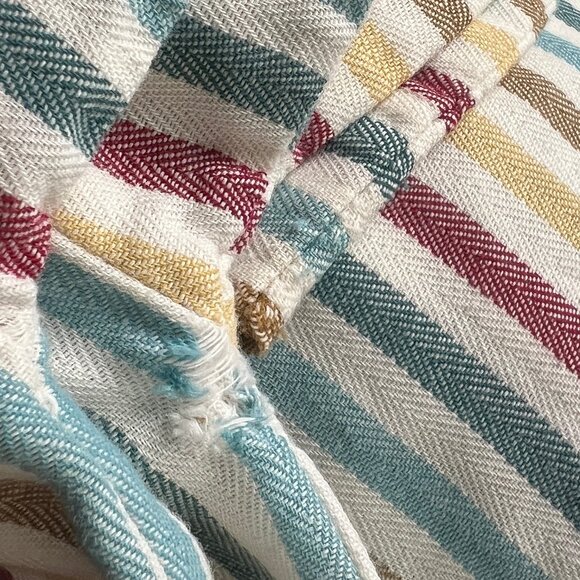 Vintage Rainbow Striped Robe Duster Cardigan Light House Coat Jacket PJs Pajamas - Picture 9 of 10